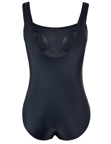 Firpearl Womens Retro One Piece Bathing Suit Ruched Tummy Black Size
