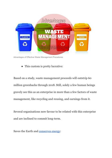 Ppt Advantages Of Effective Waste Management Procedures Powerpoint