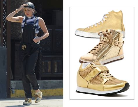 Miley Cyrus Gold Sneakers From All The Summer Shoes Youll Ever Need