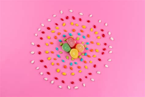 Free Photo A Top View Marmalade And Candies Colorful Forming Circle