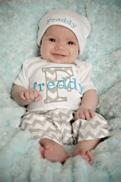 Personalized Baby Boy T Baby Boy Clothes Gray Turquoise
