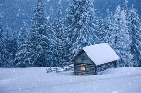 Winter Cabin Wallpaper For Desktop Photos Cantik