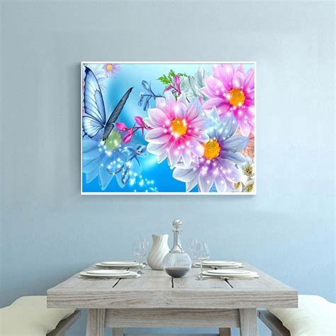Flowers Butterfly 30x40cmcanvas Partial Round Drill Diamond Painting