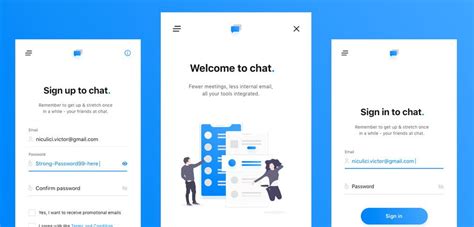 Here's how to sign up. Chat app signup screens - XDGuru.com