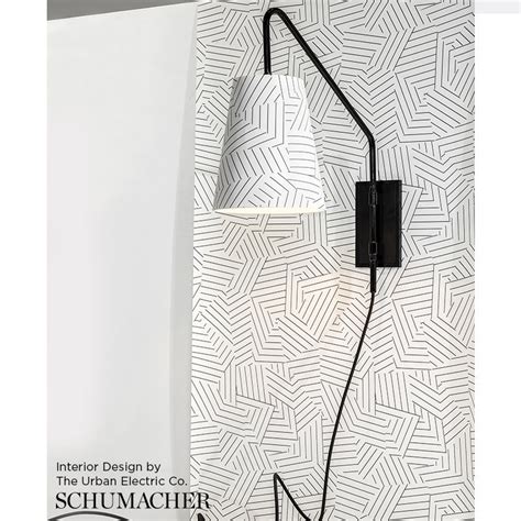 5007973 Deconstructed Stripe Black Schumacher Wallpaper