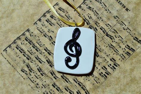 Treble Clef Ornament Handmade Treble Clef Polymer Clay Etsy