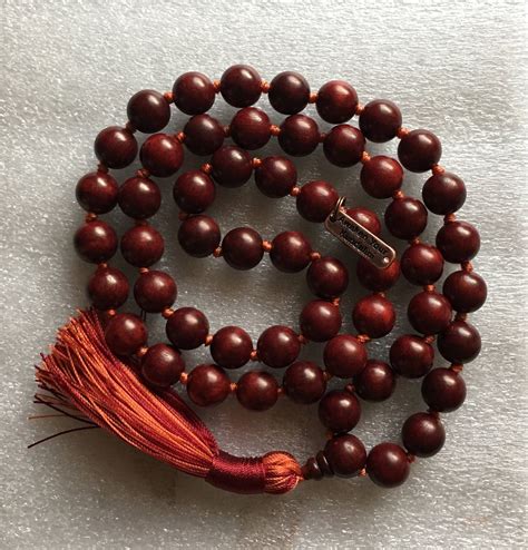 54 1 rosewood mala beads necklace genuine 12 mm rosewood mala rosary wooden red half mala