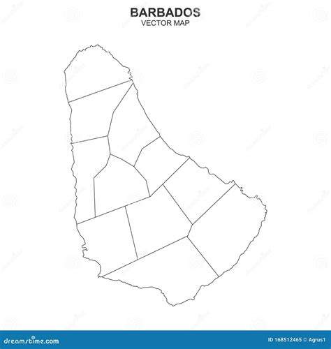 Political Map Of Barbados On White Background Stock Vector Illustration Of National Border