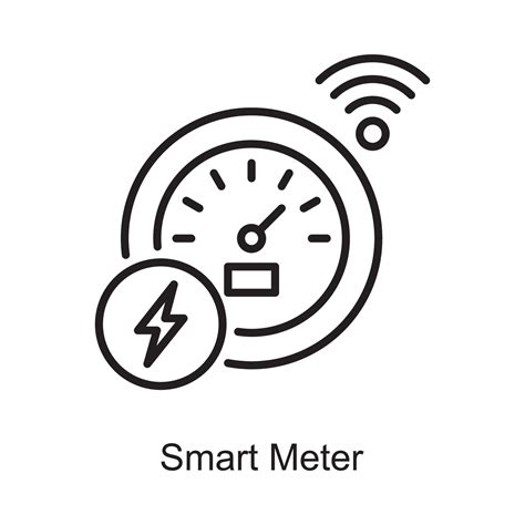 Smart Meter Vector Outline Icon Design Illustration Internet Of Things Symbol On White