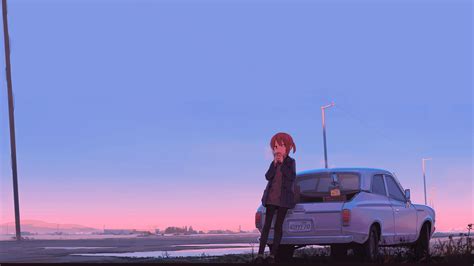 Anime Girl With Car Wallpapers Wallpaper Cave