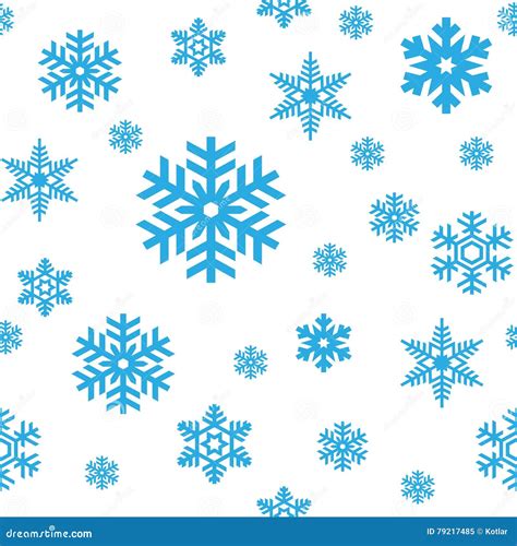 Snowflakes Seamless Pattern Stock Vector Illustration Of Repeating