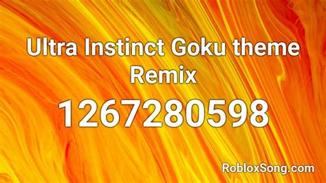 Ultra Instinct Goku Theme Remix Roblox Id Roblox Music Codes