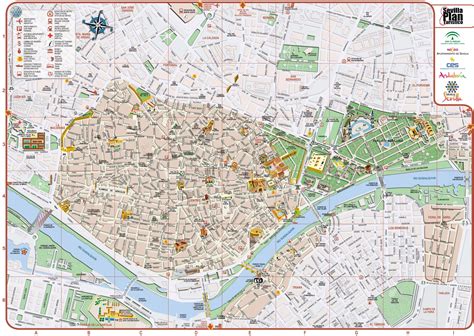 Seville City Map City Map Of Seville Spain Andalusia Spain