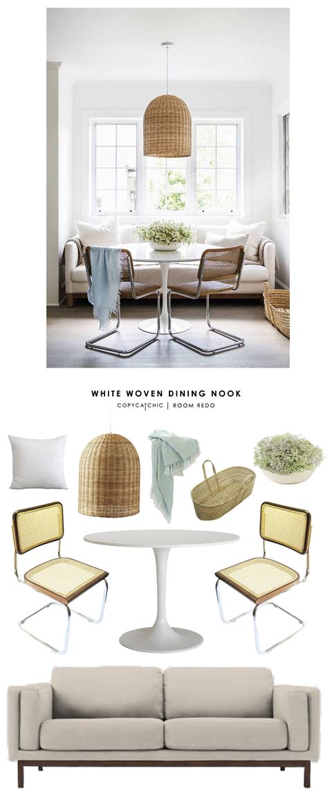Copy Cat Chic Room Redo White Woven Dining Nook Copy Cat Chic
