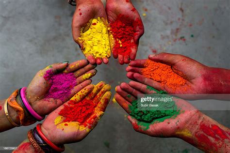 Holi Festival Colors Hands India High Res Stock Photo Getty Images