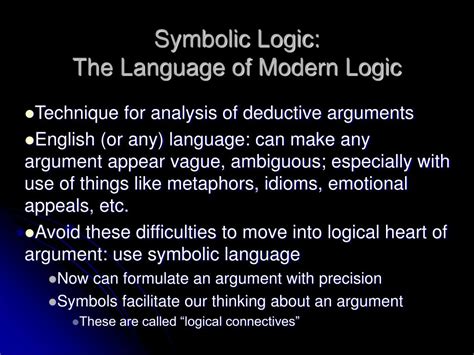 Ppt Symbolic Logic The Language Of Modern Logic Powerpoint