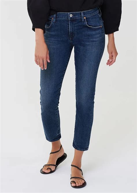 Citizens Of Humanity Elsa Mid Rise Slim Fit Crop Jeans Night Tide