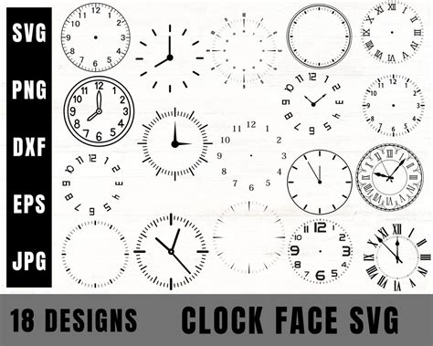 Clock Face Svg Bundle Clock Svg Clock Face Clipart Bundle Cut Files