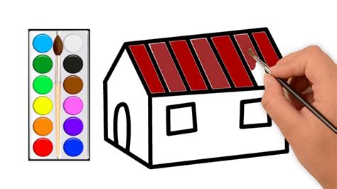 How To Draw A House Coloring Book Youtube