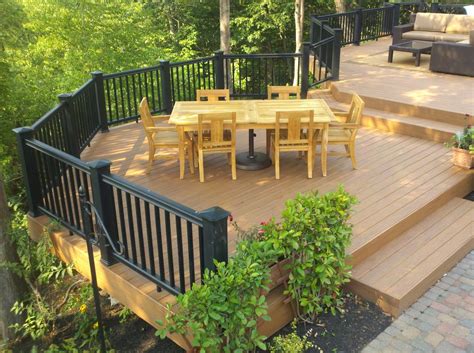 The deck blends into two patio. Hometalk | Considering a composite deck? Deck building ...