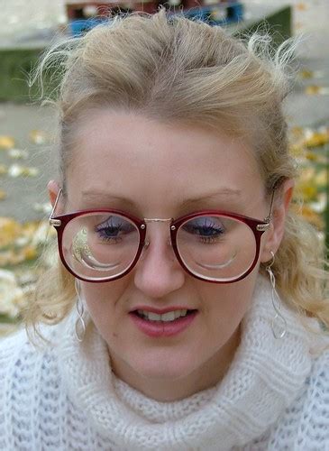 stunning blonde girl with glasses wearing big round glasse… flickr