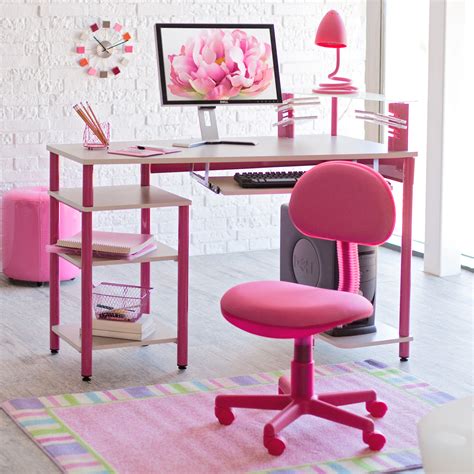 Zap Computer Desk And Chair In Pink At Hayneedle
