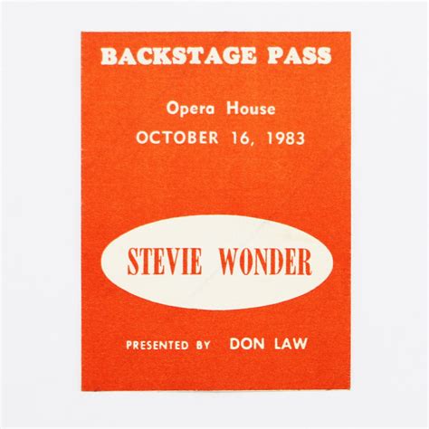 Ntwrk 1983 Stevie Wonder Backstage Pass