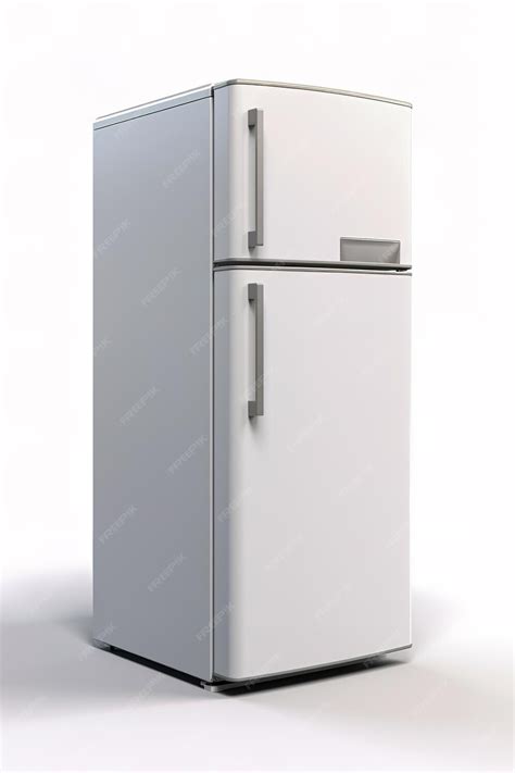 Premium Ai Image White Two Chamber Refrigerator On White Background