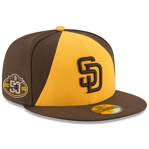 Mens San Diego Padres New Era Browngold 50th Anniversary Authentic