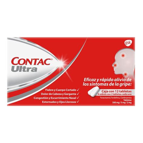 Antigripal Contac Ultra 12 Tabletas 500 Mg 5 Mg 2 Mg Walmart