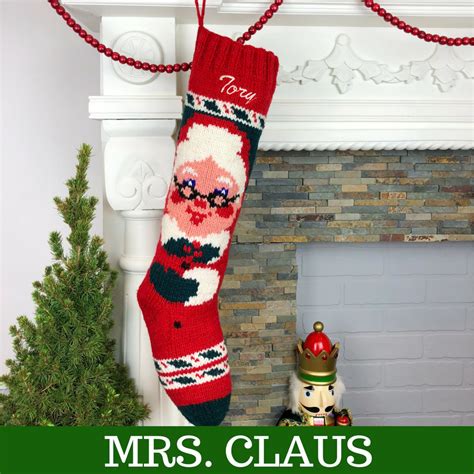 Christmas Stocking Personalized Knit Mary Maxim Santa Snowman | Etsy