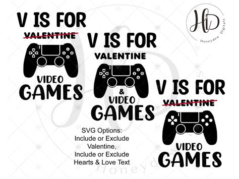 V Is For Video Games Svg Valentines Day Svg Svg Files For Cricut