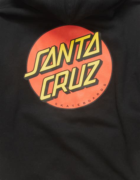 Santa Cruz Classic Dot Mens Zip Up Hoodie Black Tillys
