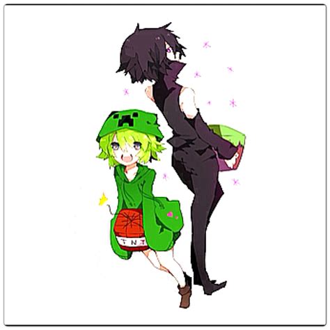 Creeper And Enderman Crepper Mobs Minecraft Anime