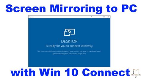 Windows 10 Connect Screen Mirroring Phone To Pc How To Youtube