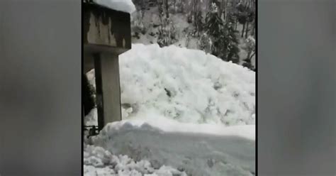 Huge Avalanche Surges Down Mountain In Vallemaggia Switzerland