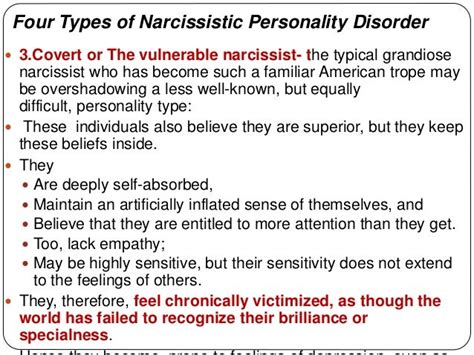 4 types of narcissism