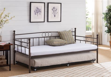 Molly Platform Daybed Frame With Pop Up Trundle And Mattresses Set Twin