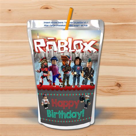 Roblox Birthday Capri Sun Labels Roblox Drink Pouch Labels Etsy