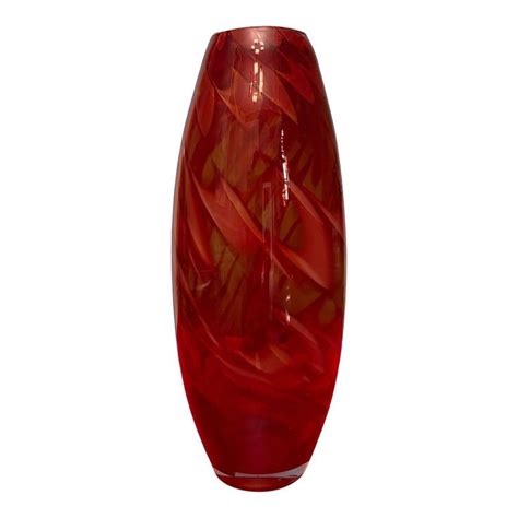 Dynasty Gallery Handcrafted Red Art Glass Vase Art Glass Vase Glass Art Glass Vase