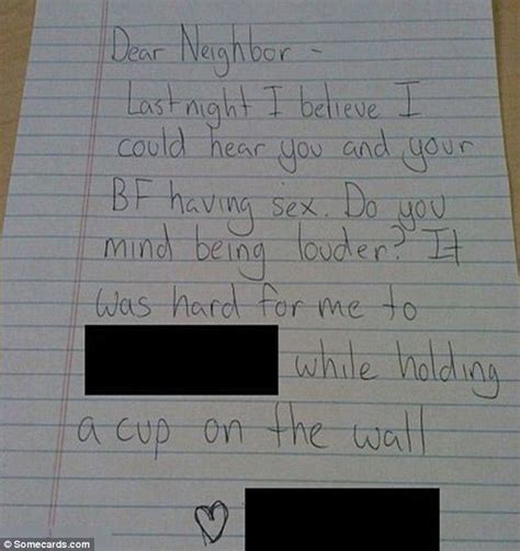 Hilarious Notes Pleading With Neighbours To Keep It Down During Sex Daily Mail Online