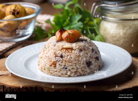Traditional Delicious Turkish Food Chestnut Rice Pilaf Turkish Name
