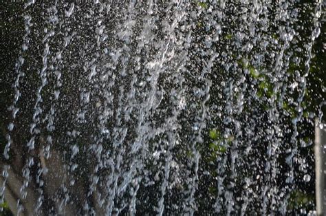 The Water Flow Is Very Close To Individual Droplets Fountain Stock