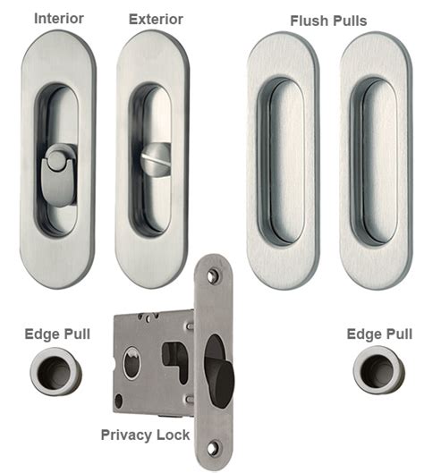 Contemporary Oval Double Pocket Door Lock Set Reguitti Sdk068pvpa