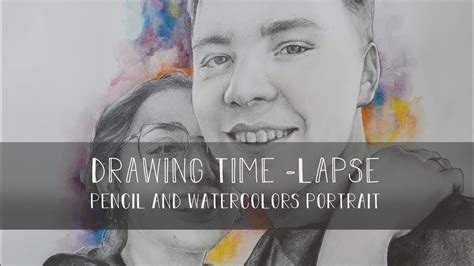 Drawing Time Lapse 9 Pencil And Watercolors Portrait Youtube