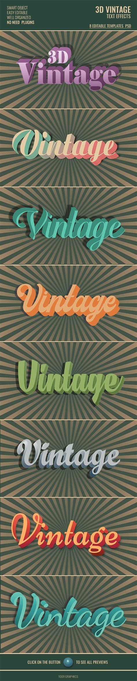 3d Vintage Text Effects 8 Psd Templates By 1001graphics Graphicriver