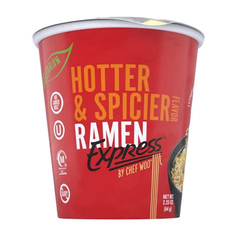 Ramen Express Ramen Cup Noodles Vegetarian Egg And Dairy Free Hotter And Spicier Flavor Pack