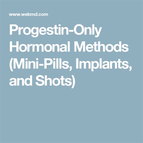 Minipill Progestin Only Birth Control Birth Control Hormones Pills