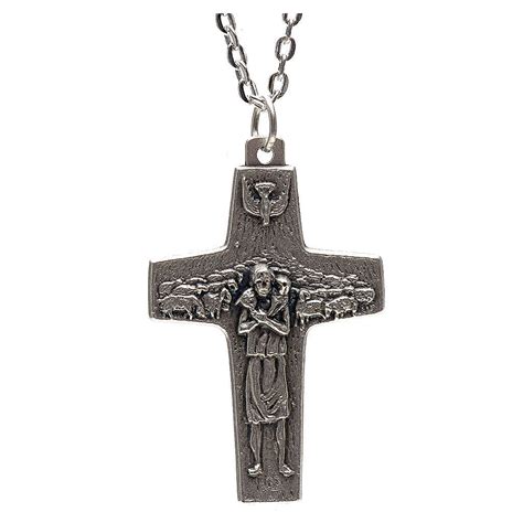 Pope Francis Cross Necklace Metal 4x25cm Online Sales On
