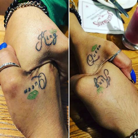 matching married couple tattoos at tattoo